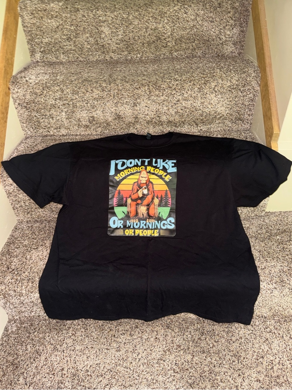 Kids Black Graphic Tee - 'Don't Like Morning People'